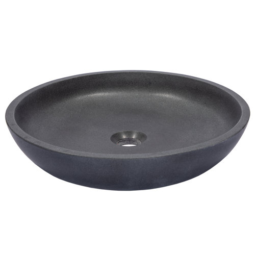 EdenBath Eden Bath 16.9'' Black Stone Circular Vessel Bathroom Sink